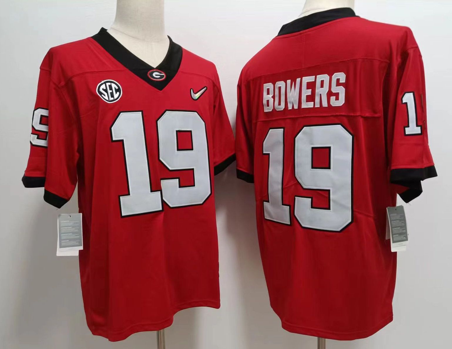 Men Georgia Bulldogs #19 Bowers Red 2024 Nike Vapor NCAA Jersey->ncaa teams->NCAA Jersey
